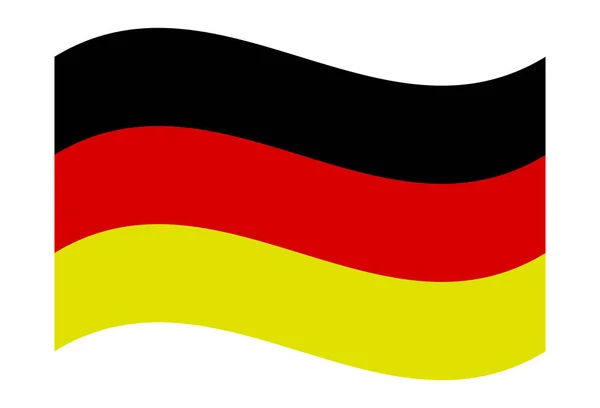 German National Flag Waving Isolated - Official Proportions — Stock Photo, Image