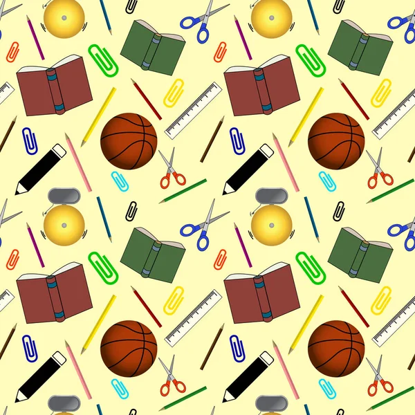 Geri okul renkli Seamless Modeli için hafif sarı