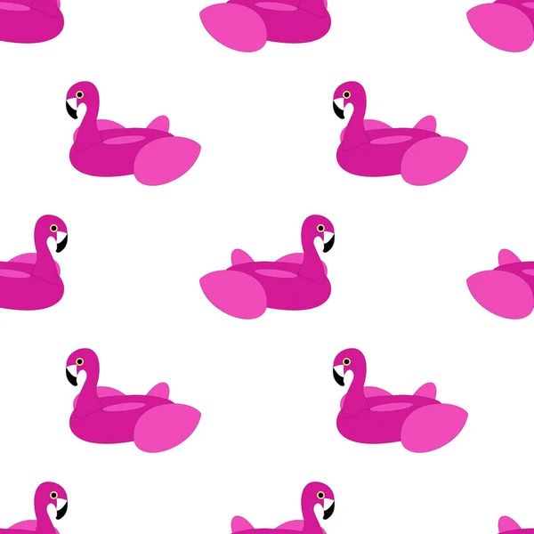 Rosa Flamingo Float modello senza soluzione di continuità sul bianco — Foto Stock