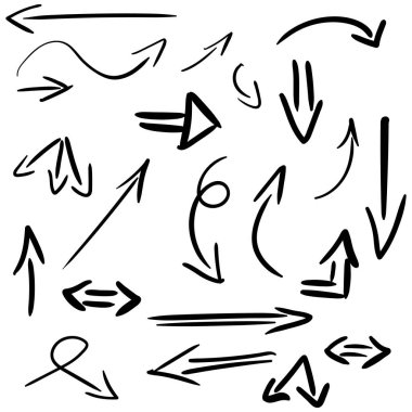 Elle çizilmiş okları izole kümesi