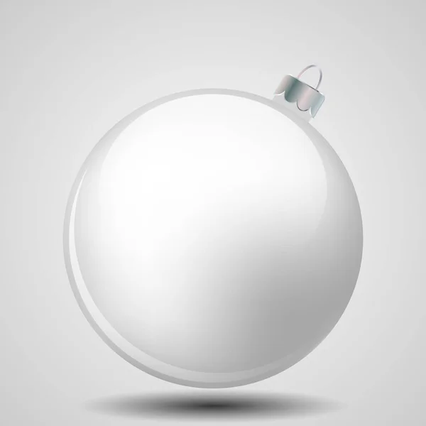 Bola de Natal Branco Isolado em Branco - Feliz Natal ! — Fotografia de Stock