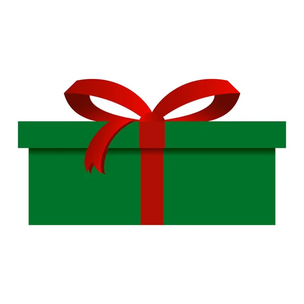 Vánoční dárkové krabice s zelený obal, samostatný — Stock fotografie