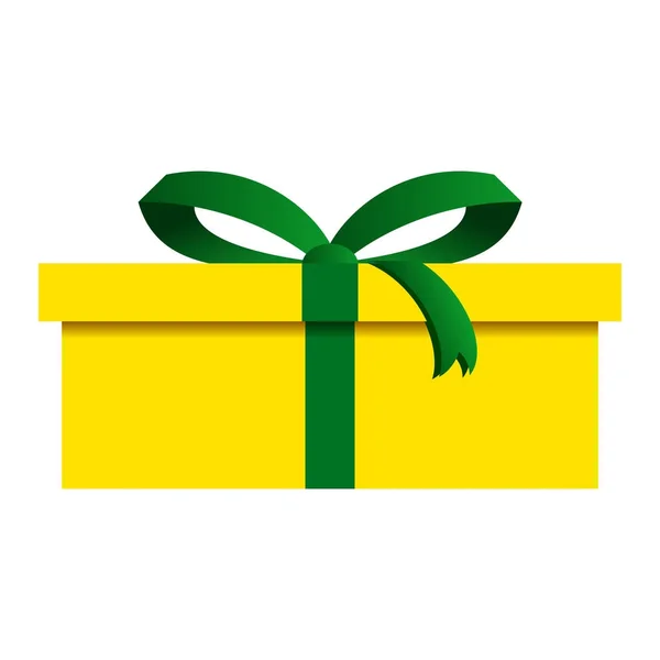 Confezione regalo di Natale con involucro giallo isolato — Foto Stock