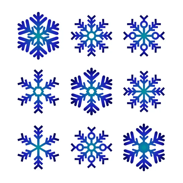 Mavi kar taneleri kümesi izole - Yeniyıl, kış, soğuk