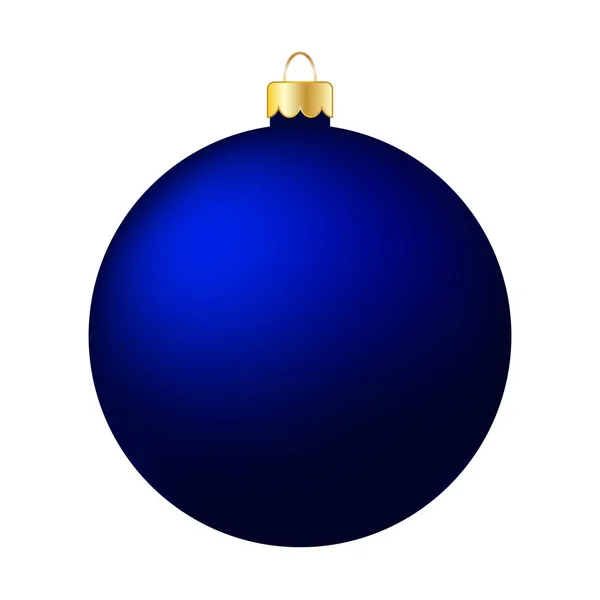 Bola de Natal Azul Isolado em Branco - Feliz Natal ! — Fotografia de Stock
