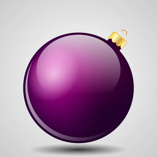 Purple Christmas Ball Isolated on White - Merry Christmas! — Stock Photo, Image