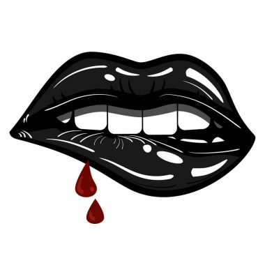 Seksi siyah tutkulu kan - kötü güçler, baştan çıkarma ısırma dudakları