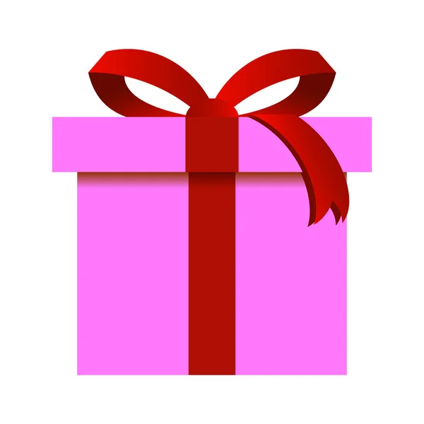 Χριστουγεννιάτικο δώρο κουτί με ροζ αναδίπλωσης απομονωμένες — Διανυσματικό Αρχείο