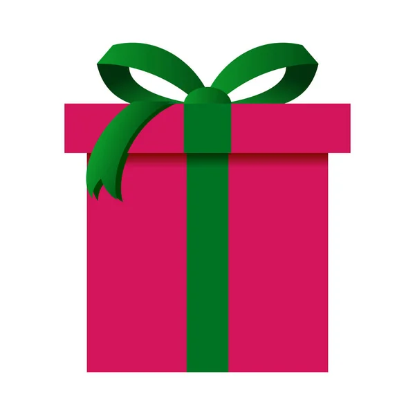 Vánoční dárková krabička s červeným obtékání, samostatný — Stockový vektor