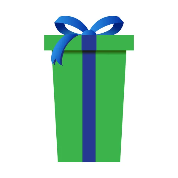 Noel hediye kutusu yeşil kaydırmalı izole