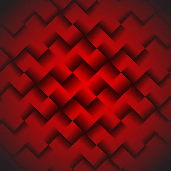 Roter geometrischer Hintergrund mit Quadraten - abstrakte Tapete — Stockvektor