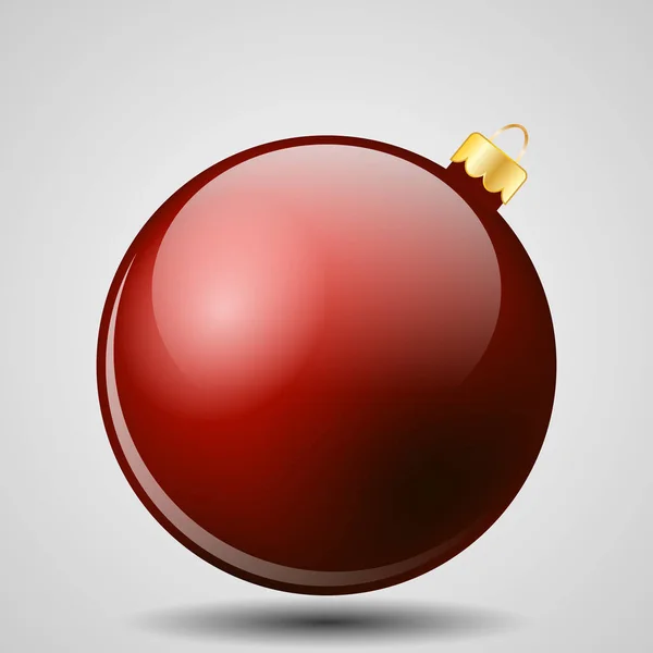 Red Christmas Ball isolato su bianco - Buon Natale ! — Vettoriale Stock