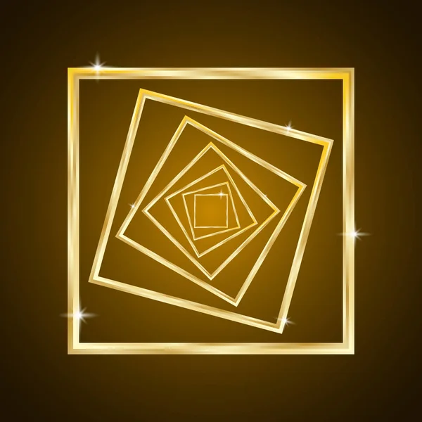 Abstrakter goldener quadratischer Hintergrund, Konzept - Leben, Weg, Schicksal — Stockvektor