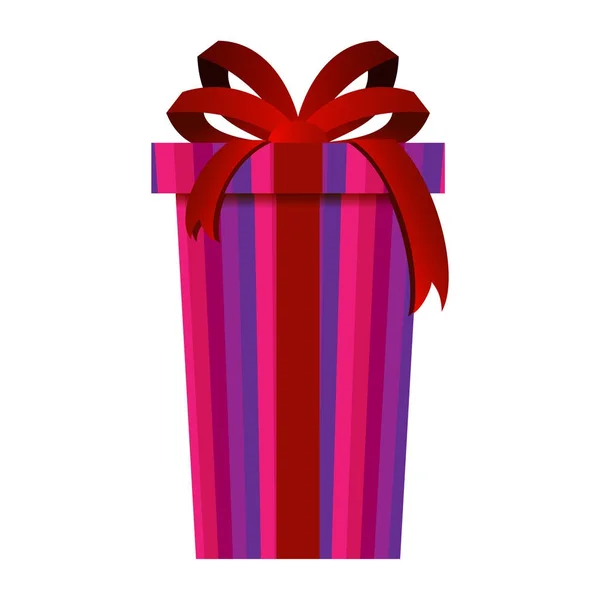 Різдвяна подарункова коробка з фіолетовою упаковкою ізольована — стоковий вектор