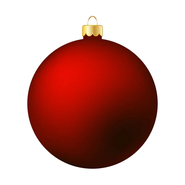 Red Christmas bal geïsoleerd op White - Merry Christmas! — Stockvector