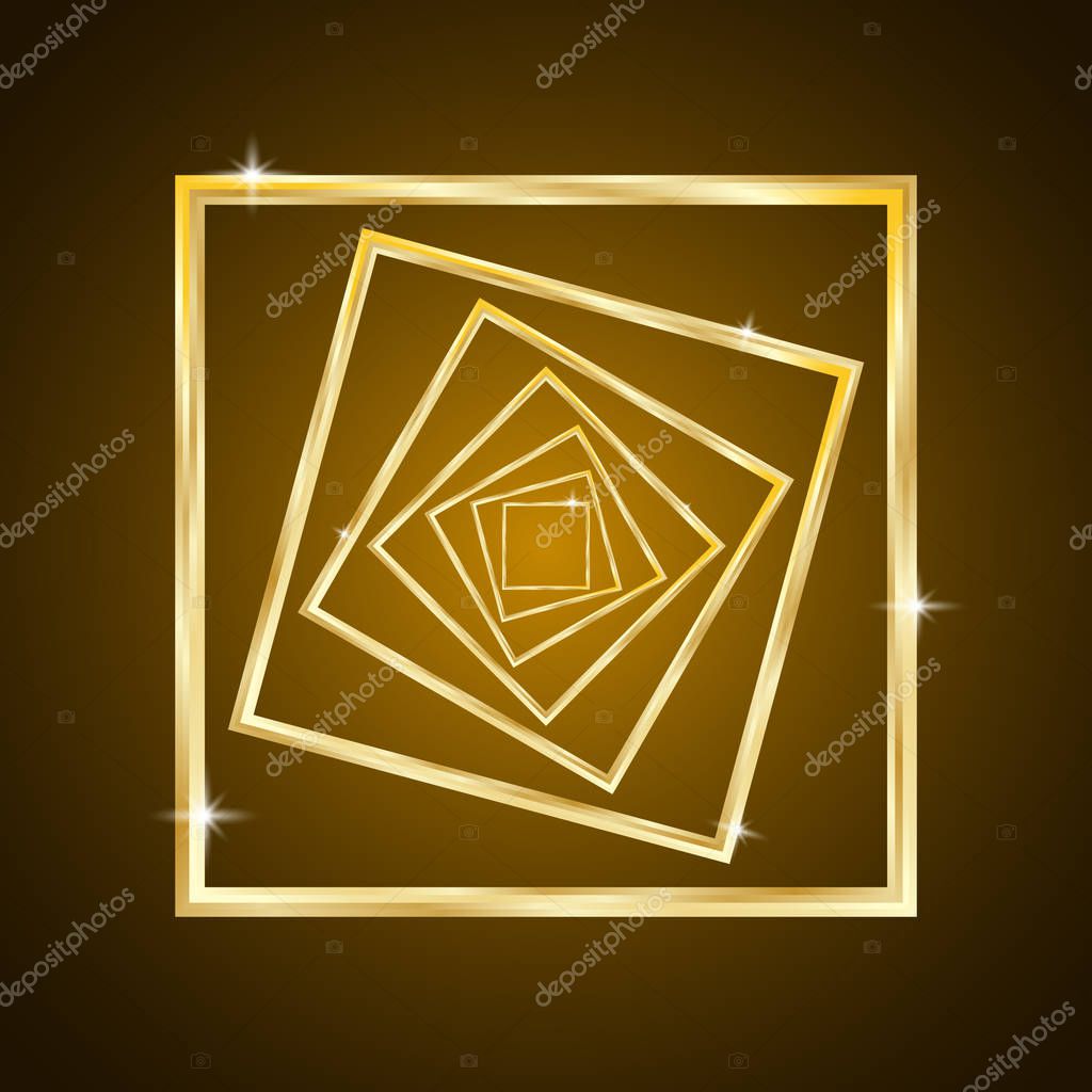 Abstract Gold Square Background, Concept - Life, Path, Destiny