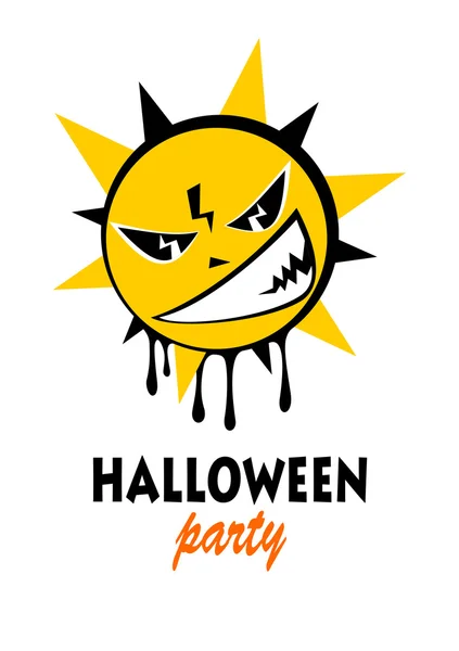 Halloween soleil en colère — Image vectorielle