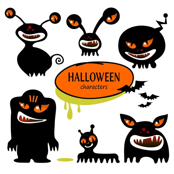 Set mostri di Halloween — Vettoriale Stock