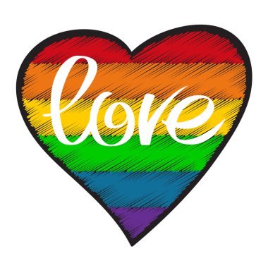 izole gökkuşağı kalp