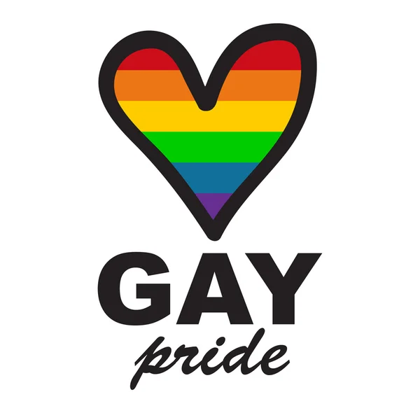 Gay orgullo arco iris corazón — Vector de stock