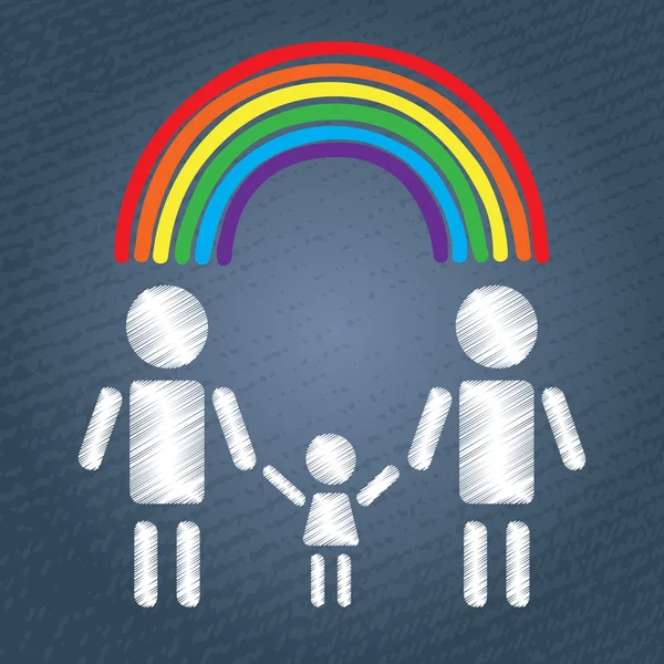 Happy gay family — Stock Vector