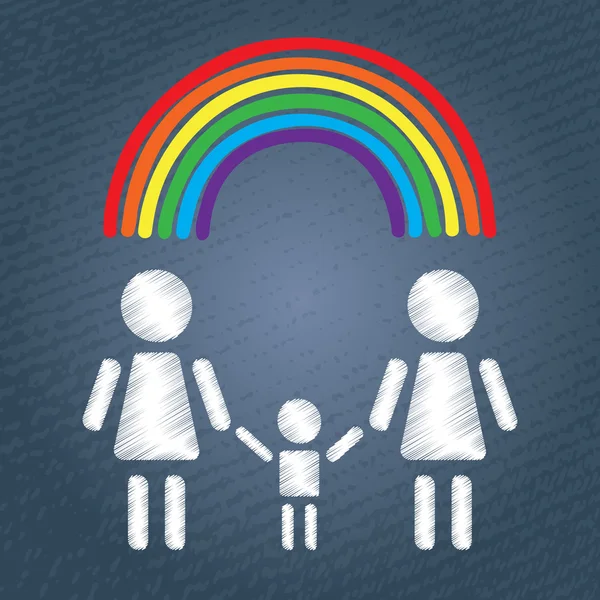 Familie lesbiană fericită — Vector de stoc