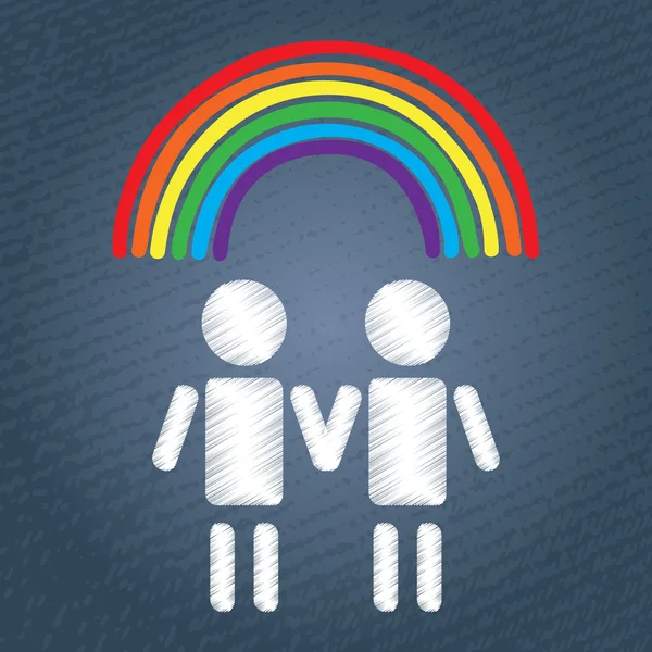 Feliz pareja gay — Vector de stock