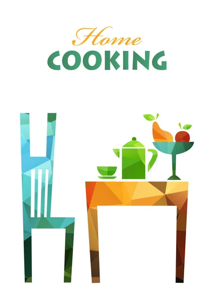 Polygonal home cooking — Stock Vector