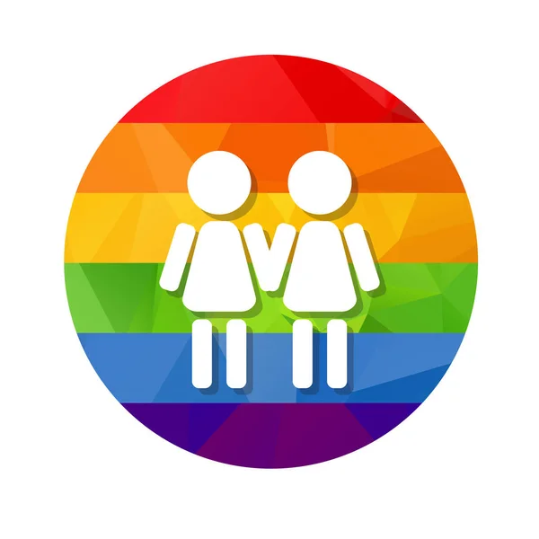 Lesbian couple rainbow — Stock Vector