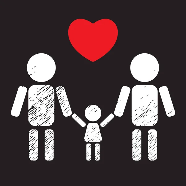 Gay famille enfant — Image vectorielle