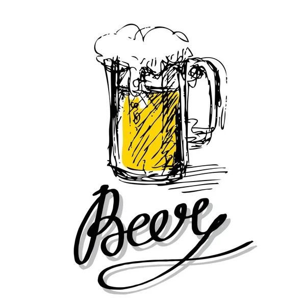 Beer glass letters — Stock Vector