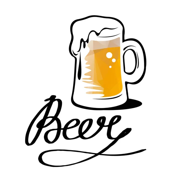 Biertrinken isoliert — Stockvektor
