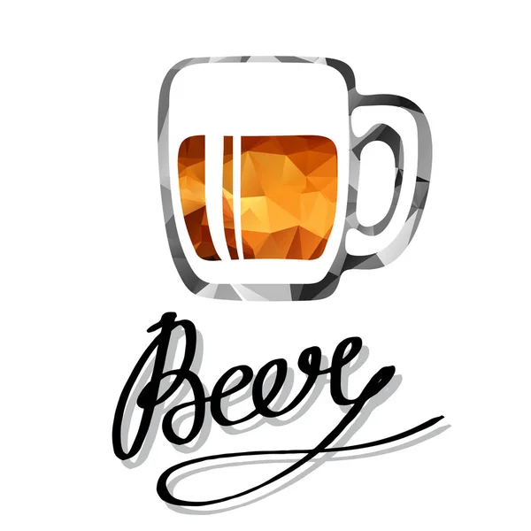 Tasse de bière polygonale — Image vectorielle