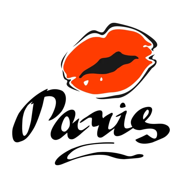 Parijs lippen brieven — Stockvector