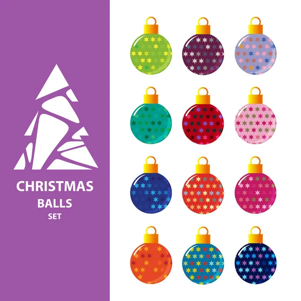 Kerst ballen set-4 — Stockvector