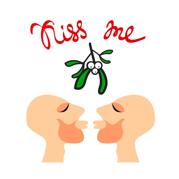 Muérdago gay beso — Vector de stock