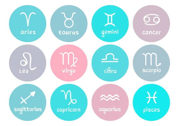 Zodiac signs colorful — Stock Vector