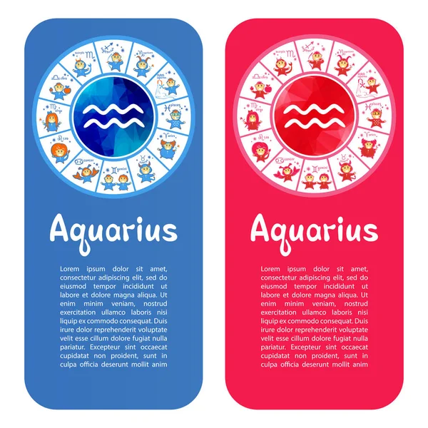 Banner-11 del zodiaco — Vector de stock