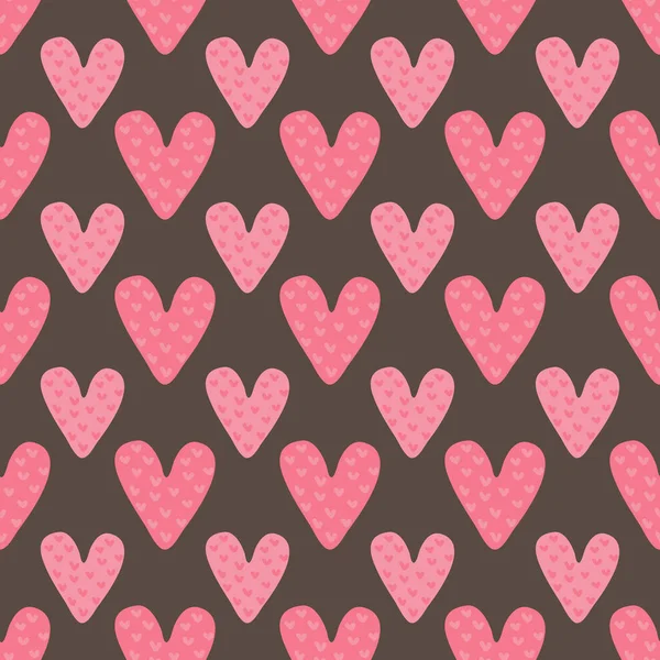 Colorful Knitting Hearts Black Background Vector Illustration Flat Design Element — Stock Vector