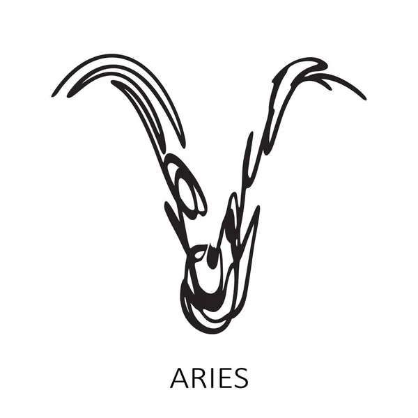 Signo Zodíaco Aries Isolado Fundo Branco Constelação Zodíaco Elemento Projeto — Vetor de Stock