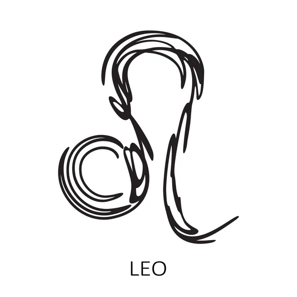 Dierenriem Teken Leo Geïsoleerd Witte Achtergrond Zodiac Sterrenbeeld Ontwerpelement Voor — Stockvector