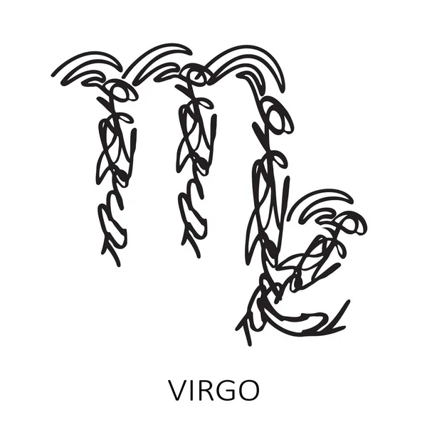 Segno Zodiacale Vergine Isolata Sfondo Bianco Costellazione Zodiacale Elemento Progettuale — Vettoriale Stock