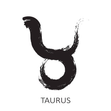 Burcu Boğa beyaz arka plan üzerinde izole. Zodyak takımyıldızı. Burç ve astrolojik tahmin için tasarım öğesi. Elle çizilmiş stil. Vektör çizimi.