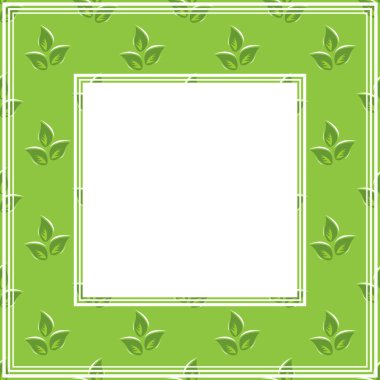 Yapraklarla soyut romantik sınır. Vektör çizimi. Fotoğraf çerçevesi, poster veya ev dekorasyonu için tasarım.