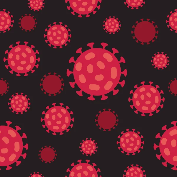 Nahtloses Muster Mit Coronavirus Bakterien Covid Konzeptionelle Vektorillustration Viruszellen 2019 — Stockvektor
