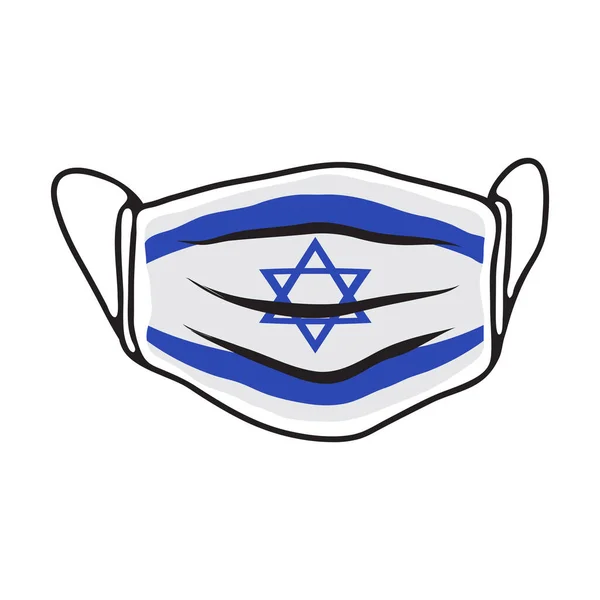 Respiração Máscara Facial Médica Com Bandeira Israel Covid Ilustração Vetorial —  Vetores de Stock