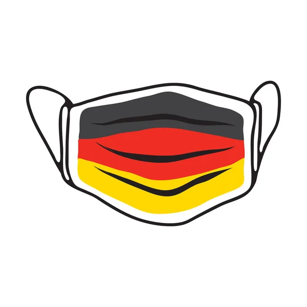 Respirando Mascarilla Médica Con Bandera Alemania Covid Ilustración Vectorial Conceptual — Vector de stock