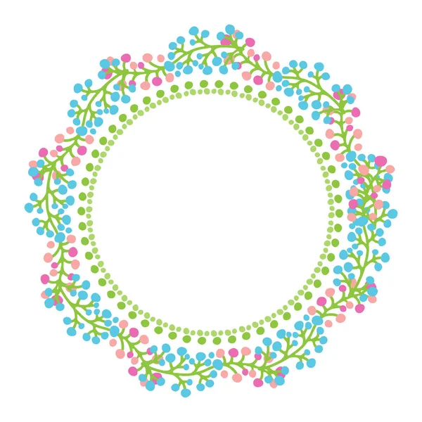 Spring Floral Border Isolated White Background Vector Illustration Flat Design — Stock Vector
