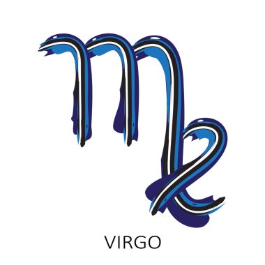 Burcu Başak beyaz arka planda izole. Zodyak takımyıldızı. Burç ve astrolojik tahmin için tasarım öğesi. Elle çizilmiş stil. Vektör çizimi.