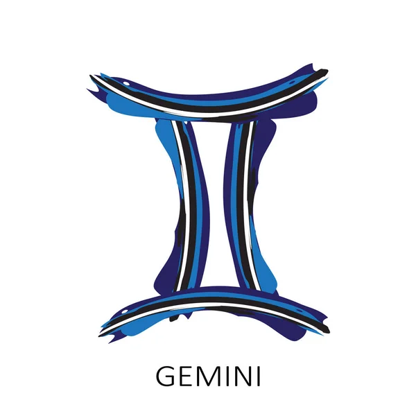 Segno Zodiacale Gemelli Isolato Sfondo Bianco Costellazione Zodiacale Elemento Progettuale — Vettoriale Stock